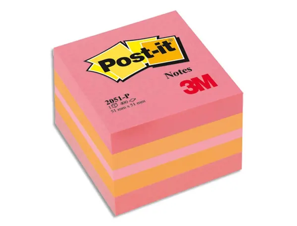 Bloc-notes post-it minis 51x51mm 400f repositionnables coloris plaisir — Non classé