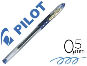 Stylo-bille pilot g1 grip écriture moyenne 0.5mm encre gel rechargeable corps translucide grip caoutchouc bleu — Non classé