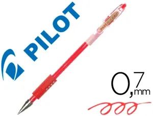 Stylo-bille pilot g1 grip écriture moyenne 0.5mm encre gel rechargeable corps translucide grip caoutchouc rouge — Non classé