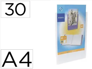Protège-documents viquel personnalisable polypropylène 5/10e a4 240x310mm 60 vues ouverture 180 degrés coloris blanc — Non…