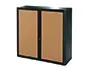 Armoire Paperflow Easy Office 2 Tablettes Charge 75 kg Structure Noire Rideaux 104x110x41,5cm Coloris Noir/Hêtre —… — vue 2
