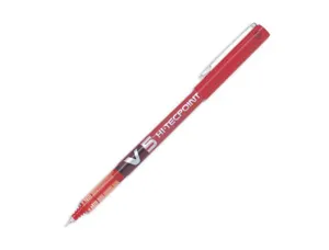 Stylo pilot v5 écriture fine 0.3mm clip métal encre liquide niveau visible pointe indéformable coloris rouge — Non classé