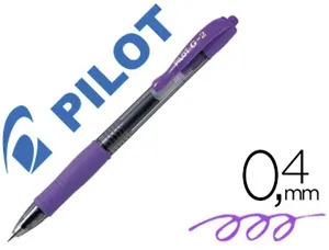 Roller pilot g2+ 7 fun ecriture moyenne 0.4mm encre gel retractable corps translucide grip caoutchouc violet — Non classé