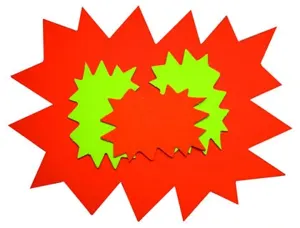 Étiquette affichage apli agipa éclaté effaçable 80x120mm carton fluo 780g assortiment jaune/orange lot 10 unités — Non classé