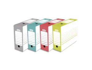 Boîte archives elba carton 466x440mm dos 100mm système montage automatique coloris gris — Non classé