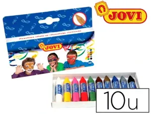 Bâtonnet maquillage jovi nettoyage eau savon coloris assortis coffret 10 unités 4g — Non classé