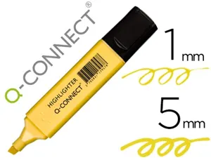 Surligneur q-connect pastel tracé 2/5 mm pointe biseautée coloris jaune — Non classé
