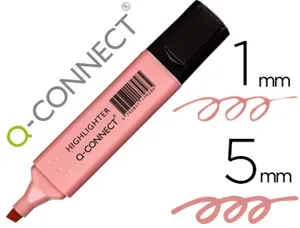 Surligneur q-connect pastel tracé 2/5 mm pointe biseautée coloris rose — Non classé