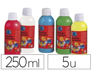 Peinture à l'eau culture club repositionnable coloris assortis lot 5 flacons 250ml + 10 stylos applicateurs offerts — Non…