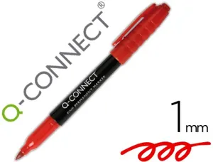 Marqueur q-connect cd-dvd pointe ronde écriture large 1mm encre indélebile séchage rapide base alcool couleur rouge — Non…
