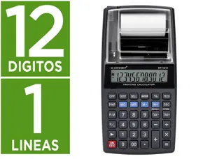 Calculatrice q-connect impression ecran 12 chiffres  addition soustraction memoire 192x98x44mm coloris noir — Non classé