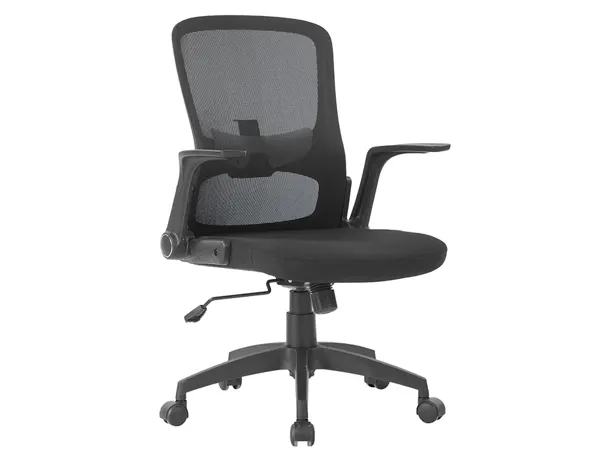 Chaise bureau q-connect rotative base nylon maille maximum supporte 130kg 910+75x550x610mm coloris noir — Non…