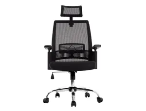 Chaise direction q-connect maille base metal repose-tete ajustable maximum supporte    130kg 1140+75x610x620mm noir — Non…