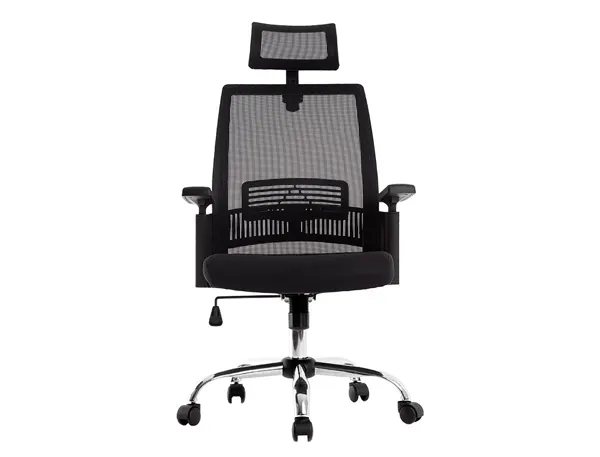 Chaise direction q-connect maille base metal repose-tete ajustable maximum supporte    130kg 1140+75x610x620mm noir — Non…