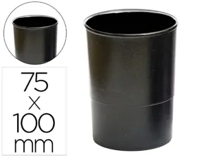 Pot a crayons q-connect plastique hauteur 100mm diamètre 75mm coloris noir opaque — Non classé