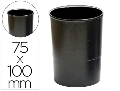 Pot a crayons q-connect plastique hauteur 100mm diamètre 75mm coloris noir opaque — Non classé