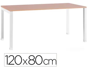 Bureau mt international plateau hetre melamine 25mm   pietement arche coloris blanc 120x80cm — Non classé