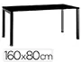 Bureau Mt International Plateau Noir Melamine 25 mm Pietement Arche Coloris Noir 160x80 cm — MOBILIER — vue 2
