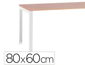 Retour de bureau mt international plateau hetre melaminé 25mm pietement arche coloris blanc 80x60cm — Non classé