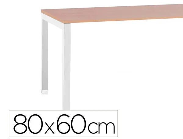 Retour de bureau mt international plateau hetre melaminé 25mm pietement arche coloris blanc 80x60cm — Non classé