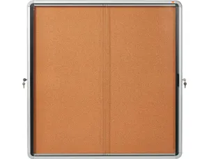 Vitrine d interieur nobo premium plus a4 porte         coulissante verre securite    fond liege capacite 8 — Non classé