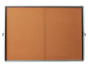 Vitrine d interieur nobo premium plus a4 porte         coulissante verre securite    fond liege capacite 15 — Non classé