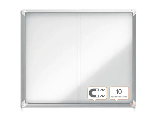 Vitrine d interieur nobo premium plus a4 porte         coulissante verre securite    fond magnetique inscriptible — Non…