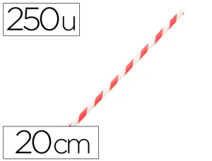 Paille en papier biodegradable coldis diametre 6mm longueur 20cm coloris     rouge/blanc boite 250 unites — Non classé