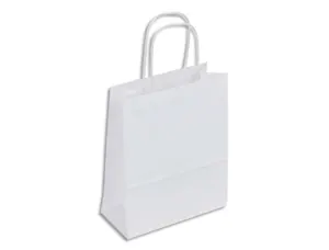 Sac kraft 90g/m2 poignees torsadees 22x10x31cm paquet   50 unites coloris blanc 21145 — Non classé
