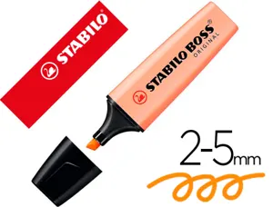 Surligneur stabilo boss original pastel encre base    eau pointe biseautee largeur  trace 2/5mm coloris sorbet — Non classé