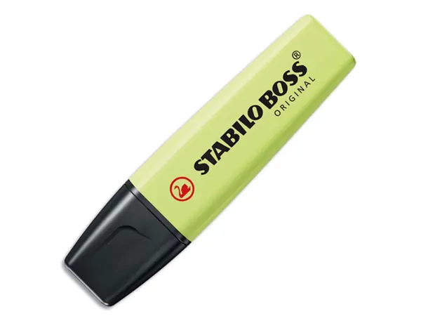 Surligneur stabilo boss original pastel encre base    eau pointe biseautee largeur  trace 2/5mm coloris zeste de — Non classé