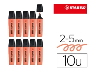 Surligneur stabilo boss original pastel encre base    eau pointe biseautee largeur  trace 2/5mm coloris douceur — Non classé