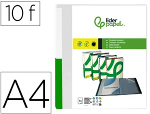 Protege-documents liderpapel personnalisable kangourou     polypropylene 10 pochettes    fixes a4 coloris transparent — Non…