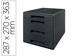 Bloc de classement leitz plastique recycle 4 tiroirs   coloris noir — Non classé