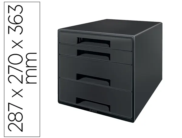 Bloc de classement leitz plastique recycle 4 tiroirs coloris noir — Non classé