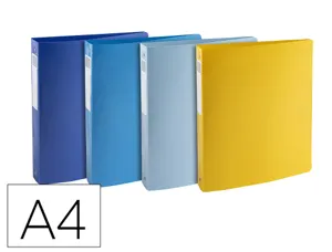 Classeur exacompta bee blue 4 anneaux 15mm a4 pp dos 40mm   coloris assortis — Non classé