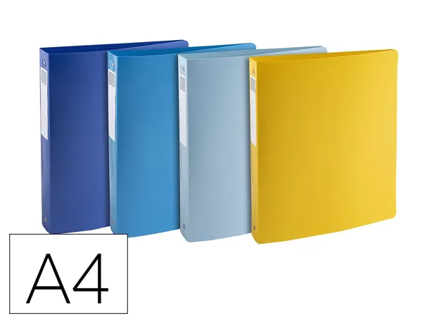 Classeur exacompta bee blue 4 anneaux 15mm a4 pp dos 40mm   coloris assortis — Non classé