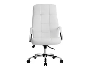 Fauteuil de direction q-connect piave simili cuir base acier chrome hauteur max 1250mm largeur 610mm prof 700mm blanc — Non…