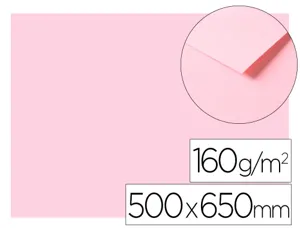 Papier dessin clairefontaine a grain 160g 1 surface        grainee 1 lisse 50x65cm       paquet 25f coloris rose pale — Non…