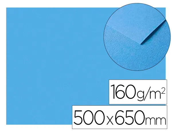 Papier dessin clairefontaine a grain 160g 1 surface        grainee 1 lisse 50x65cm       paquet 25f coloris bleu roi — Non…