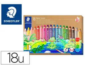 Crayon couleur staedtler noris junior 140 3-en-1 craie cire aquarellable             taille-crayon coloris — Non classé