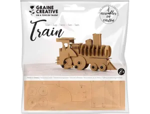 Maquette train graine creative carton a assembler   decorer personnaliser         190x110x40mm — Non classé