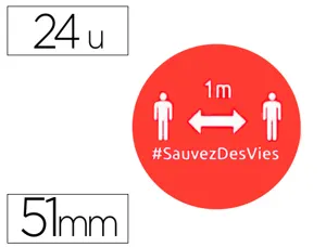 Badges adhesifs avery distance 51mm rouge lot de 24 — Non classé