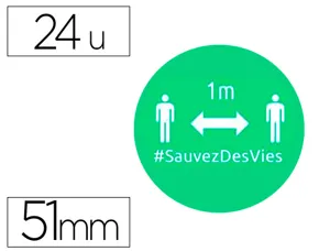 Badges adhesifs avery distance 51mm vert lot de 24 — Non classé