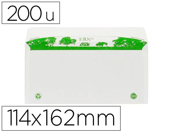Enveloppe gpv c6 bande de protection 80g recycles       114x162 blanche boite de 200 — Non classé