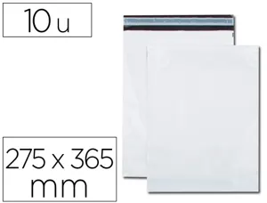 Pochette gpv polyethylene adhesive 275x365 blanc/noir   paquet de 10 — Non classé