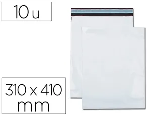 Pochette gpv polyethylene adhesive 310x410 blanc/noir   paquet de 10 — Non classé