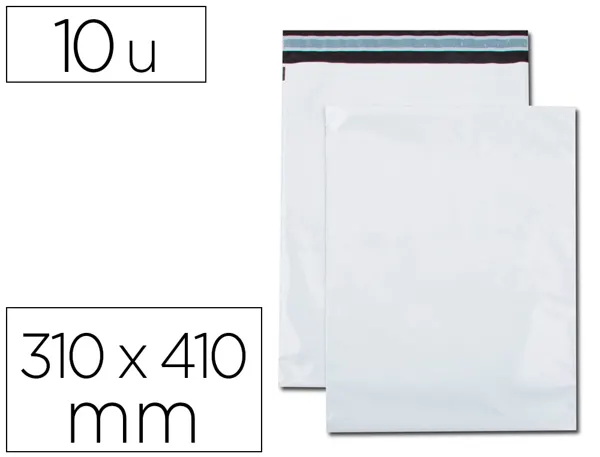 Pochette gpv polyethylene adhesive 310x410 blanc/noir   paquet de 10 — Non classé