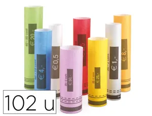 Rouleaux papier safescan pour pieces de 0,01 a 2¤ coloris   assortis lot 80 unites — Non classé