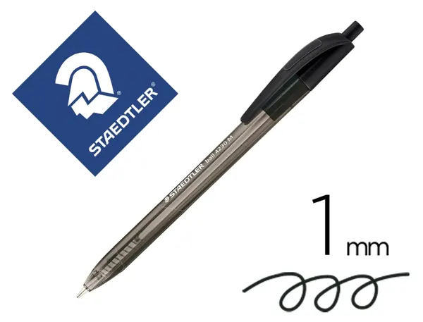 Stylo-bille staedtler ball 4230 m triangulaire retractable ergonomique pointe moyenne  1mm coloris noir — Non classé